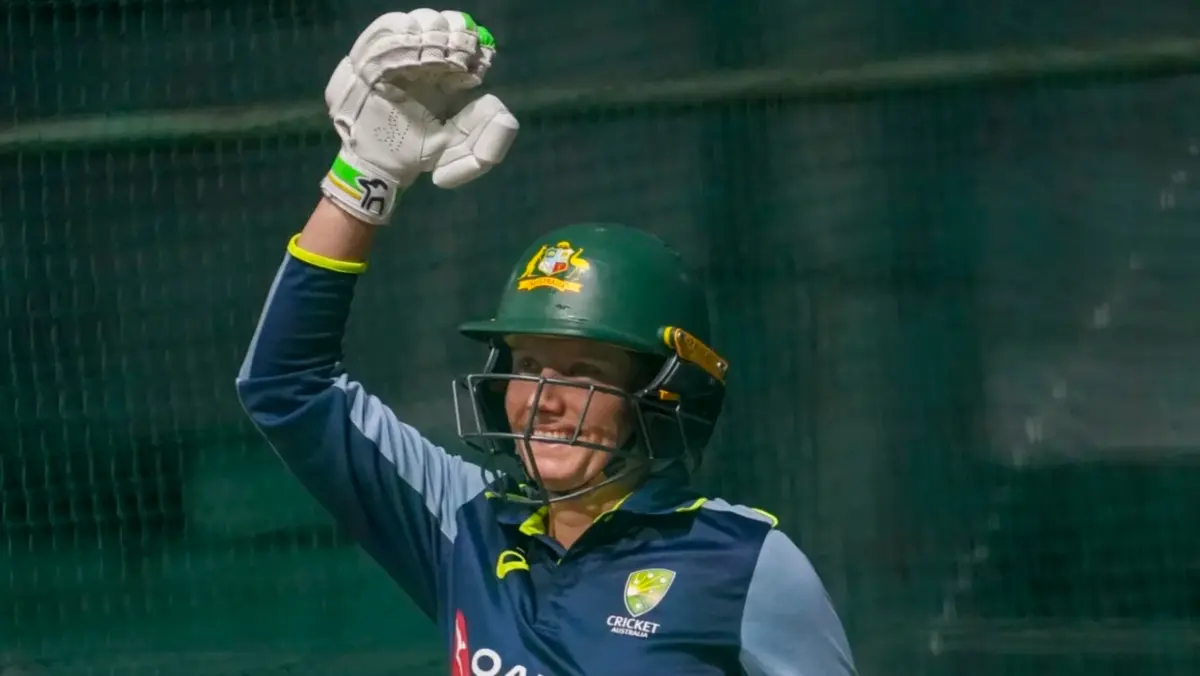 Alyssa Healy during Australia's training session