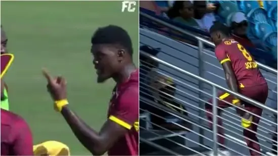 Alzarri Joseph fight with West Indies captain Shai Hope leaves field in angry