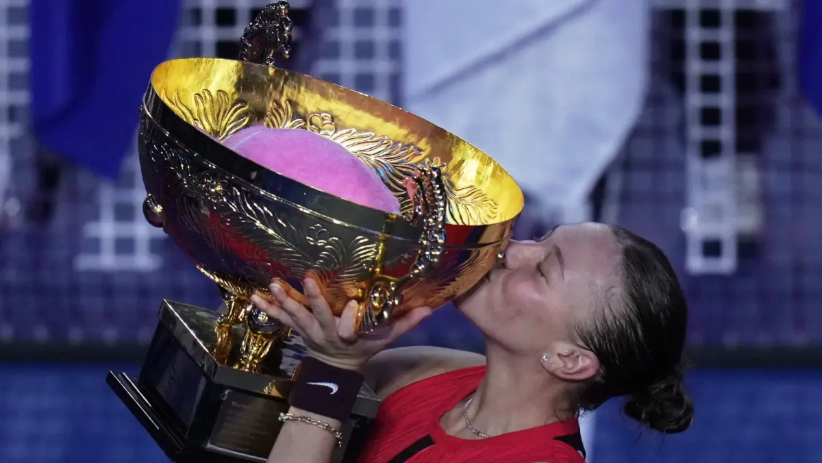 Amanda Anisimova after winning the China Open