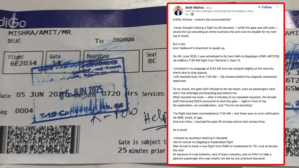 Amit Mishra shared his experience with Indigo on LinkedIn which sparked debate among netizens