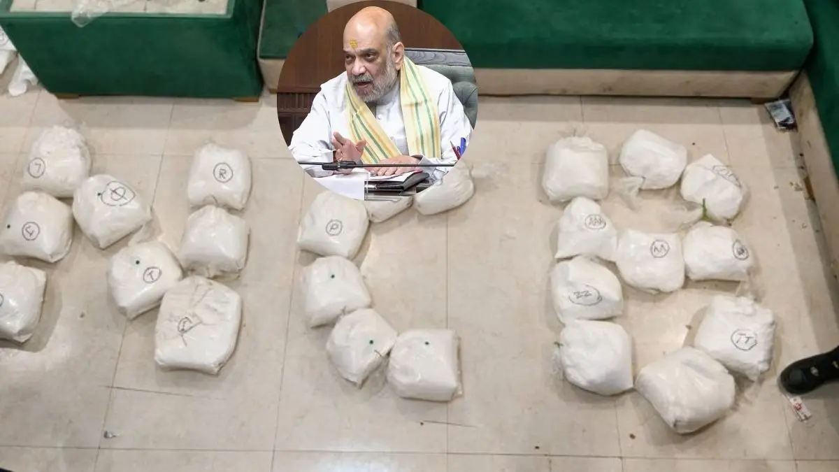 amit shah posted 328 kg of methamphetamine worth 262 crore seized in delhi 2 arrested