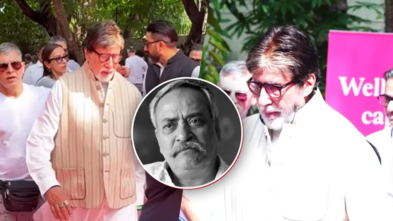 Amitabh Bachchan and Abhishek Bachchan attend Piyush Pandey's last rites