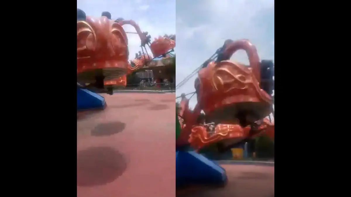 Solapur Amusement Park Tragedy: Octopus Ride Seat Detaches Mid-Air, One Dead, Several Injured | Video An Octopus ride at Solapur’s Sayajiraje Water Park detached mid-air, killing one and injuring several others