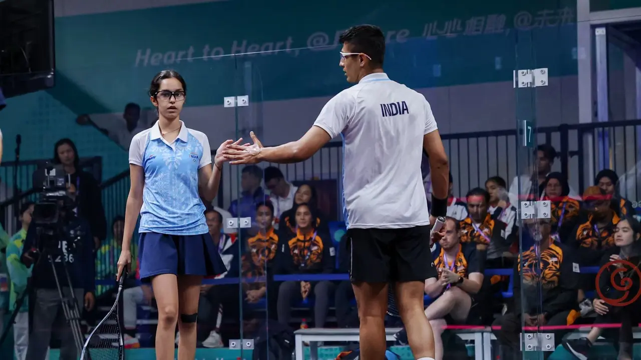 India Does Clean Sweep of Gold Medals at Asian Squash Doubles Championships as Men's, Women's and Mixed Teams All Triumph Anahat Singh Abhay Singh Squash