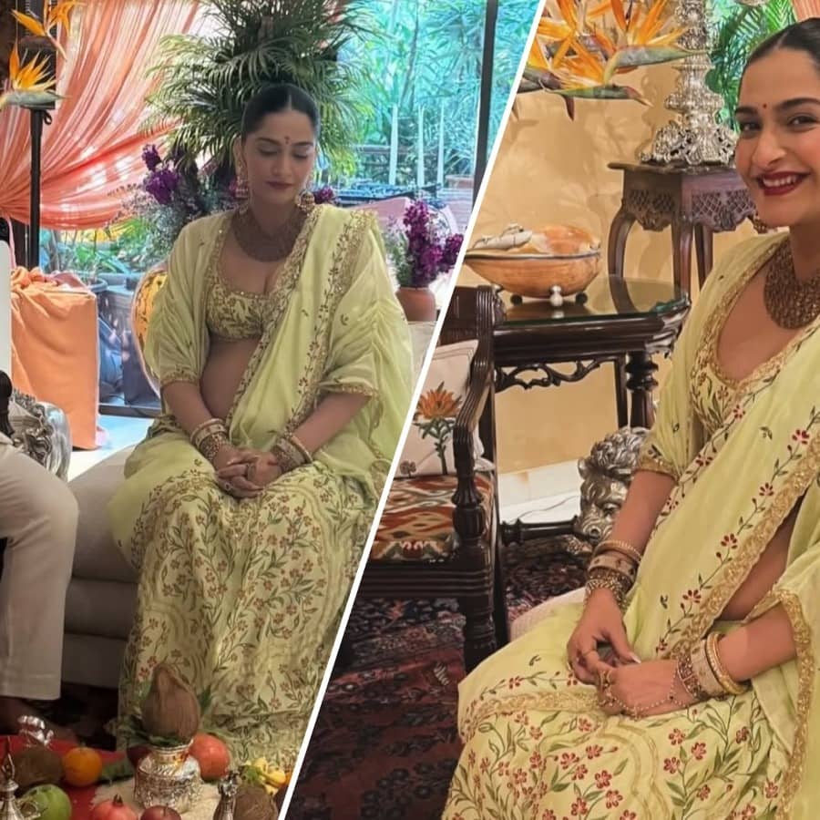 Anand Ahuja and Sonam Kapoor performed puja rituals at the baby shower