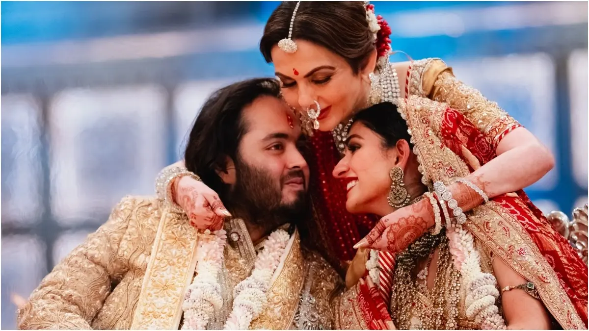 Anant Ambani And Radhika Merchant's Wedding: A Doorway To India's Culture And Heritage Anant Ambani and Radhika Merchant with Reliance Foundation Chairperson and Founder Nita Ambani