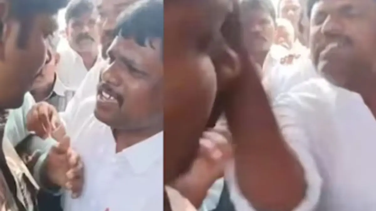 Andhra Minister's Brother Slaps Police Officer On Camera