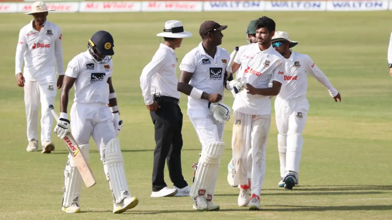 'Absolutely Shocking': Sri Lanka All-Rounder Slams ICC, Calls Out Apex Cricketing Body Over Unfair Allocation Of Test Matches Angelo Mathews during Bangladesh vs Sri Lanka series