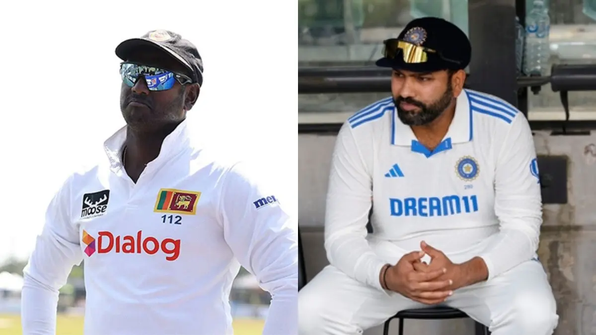 Angelo Matthews (L), Rohit Sharma (R)