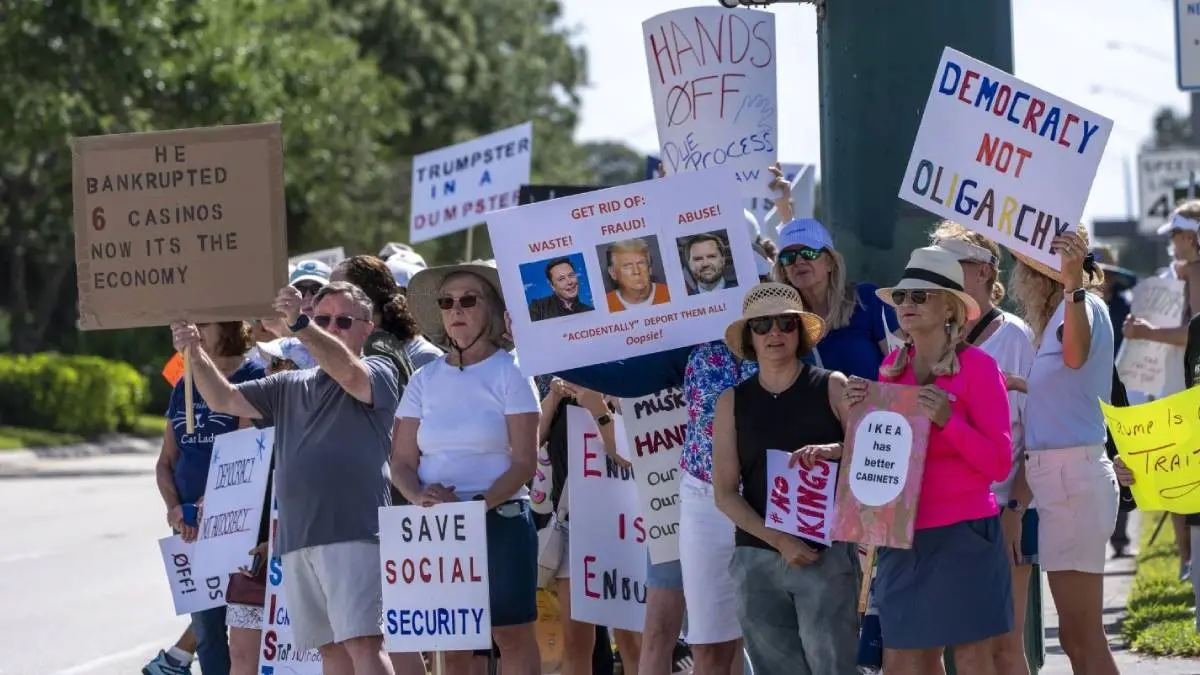 Angry protesters assail Donald Trump