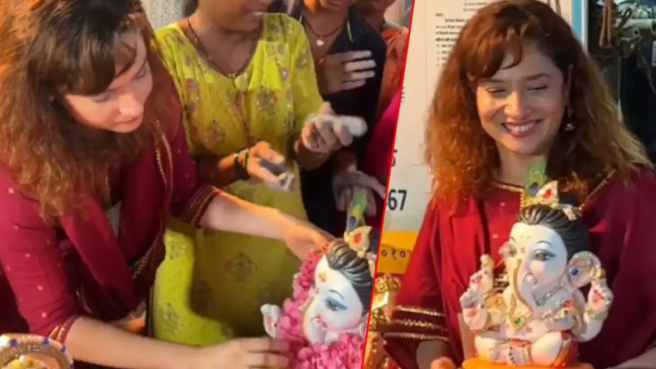 Ganesh Chaturthi 2024: Ankita Lokhande Gets Emotional As She Welcomes Ganpati Home | WATCH Ankita Lokahnde brings home Ganpati