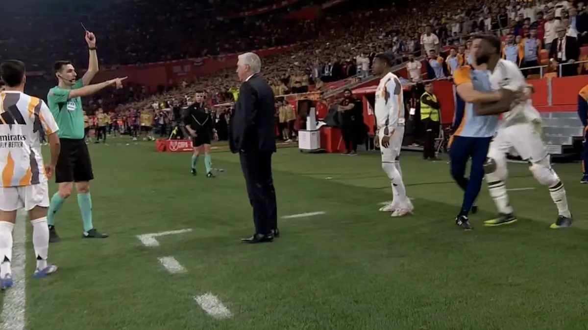 'Threw An Object': Shameful Act By Real Madrid Defender Antonio Rudiger, Throws Ice At Referee During Copa Del Rey Final Antonio Rudiger clashes with the referee