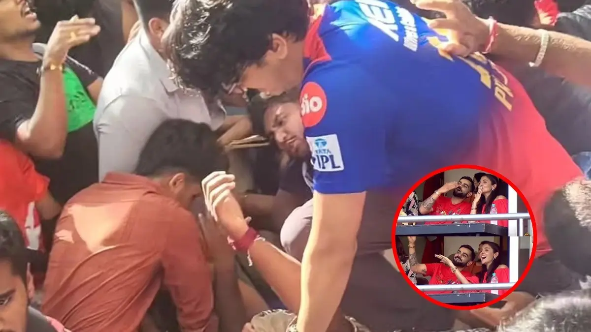 Anushka Sharma and Virat Kohli were at the Chinnaswamy stadium for the RCB victory parade