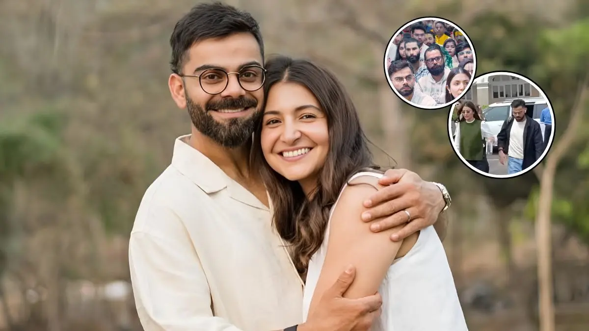 ब्लैक ट्राउजर और आंखों में गॉगल्स लगाए अनुष्का तो ब्लू जींस में विराट... प्रेमानंद महाराज से मिलने के बाद इस स्टाइल में स्पॉट हुआ कपल Anushka Sharma, Virat Kohli, Premanand Maharaj