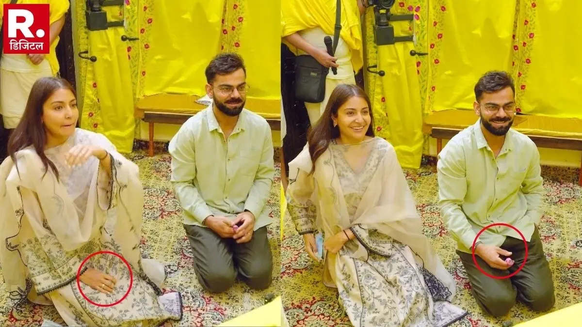 Anushka Sharma Virat Kohli wore special ring while reaching to swami Premanand ashram after test retirement