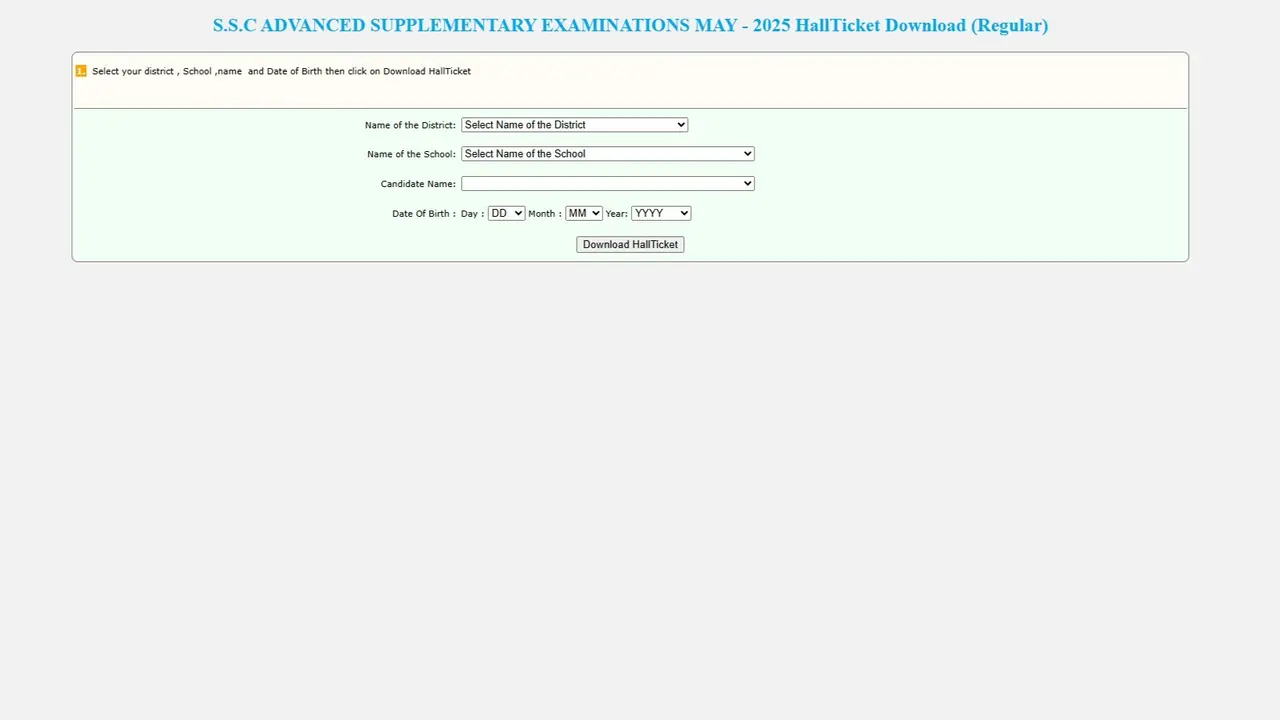 AP SSC 2025 Supplementary Hall Tickets Released at bse.ap.gov.in, Direct Link to Download