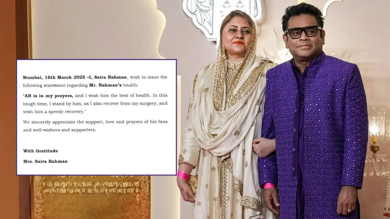 AR Rahman Health Update: Estranged Wife Saira Rehman Wishes Him A Speedy Recovery, Clarifies They Are Not Divorced Yet AR Rahman's wife issues statement amid his health scare