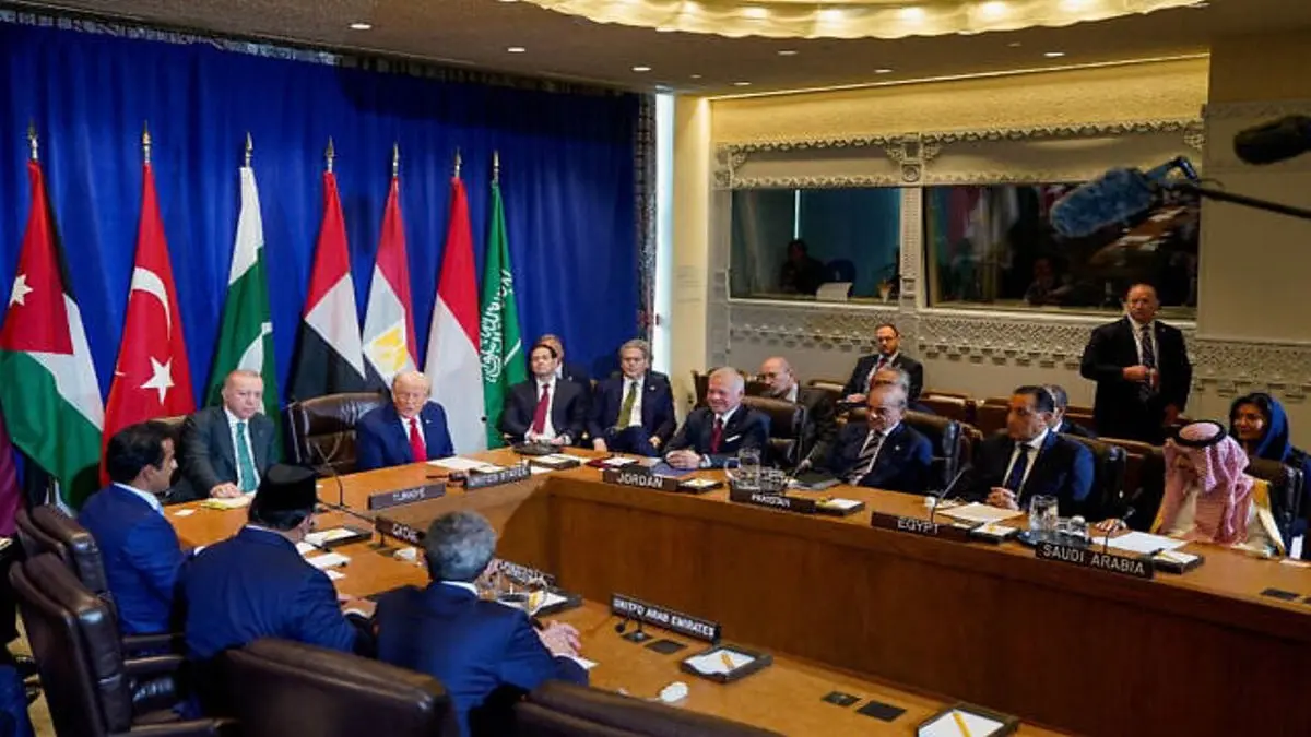 Eight Arab And Muslim Nations Back Trump's Gaza Peace Plan Arab leaders attend a multilateral meeting with US President Donald Trump to discuss the situation in Gaza, on the sidelines of the United Nations General Assembly in New York City.