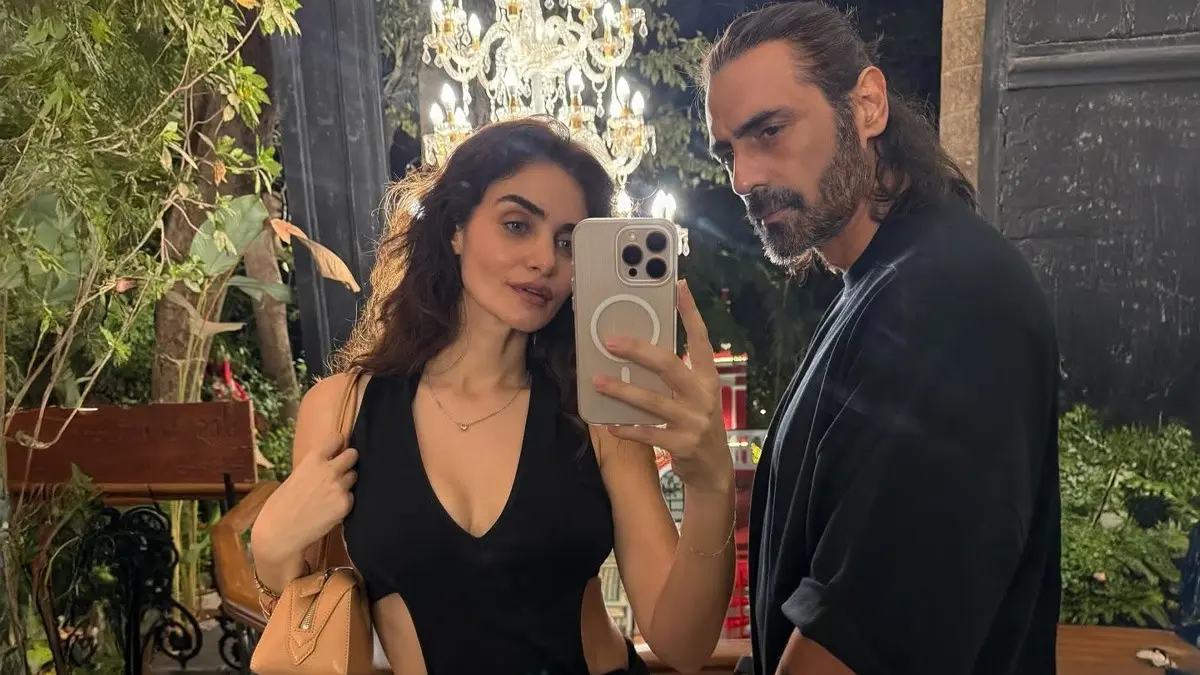 Arjun Rampal with his fiancee Gabriella Demetriades.