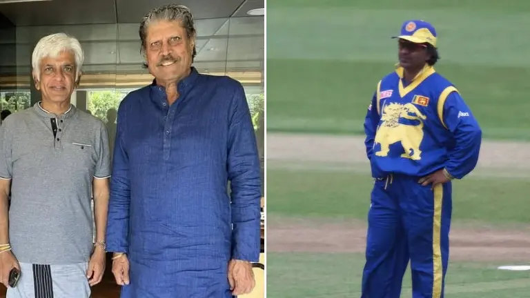 'What happened to him': Kapil Dev shares pic with Sri Lanka's World Cup-winning captain, fans react Arjuna Ranatunga and Kapil Dev