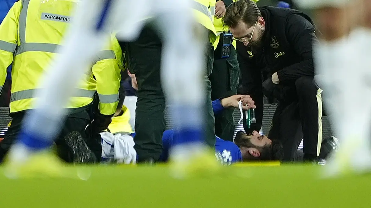 Everton Striker Given Oxygen On The Field Following Leg Injury Against Peterborough In Their FA Cup Match Armando Broja
