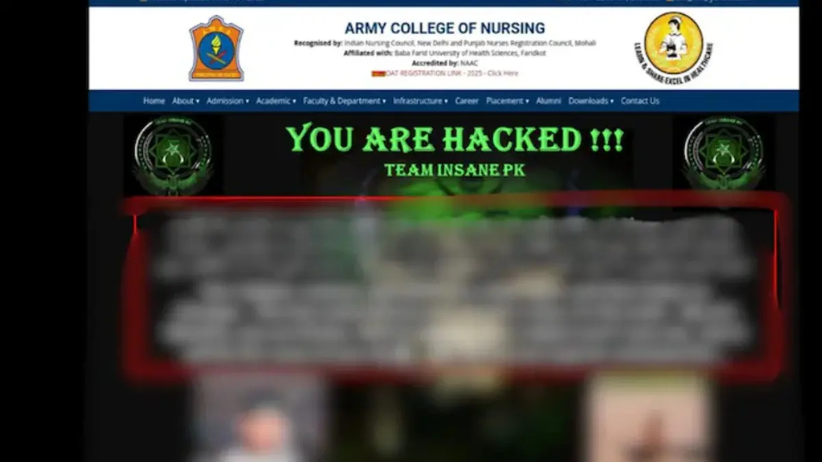 Army Nursing College Website Hacked by 'Team Insane PK' Days After Barbaric Pahalgam Terror Attack