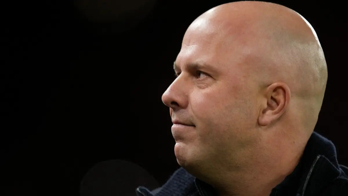 Arne Slot during the Liverpool vs Leeds United game