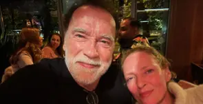 Arnold Schwarzenegger and Uma Thurman Have Batman Reunion
