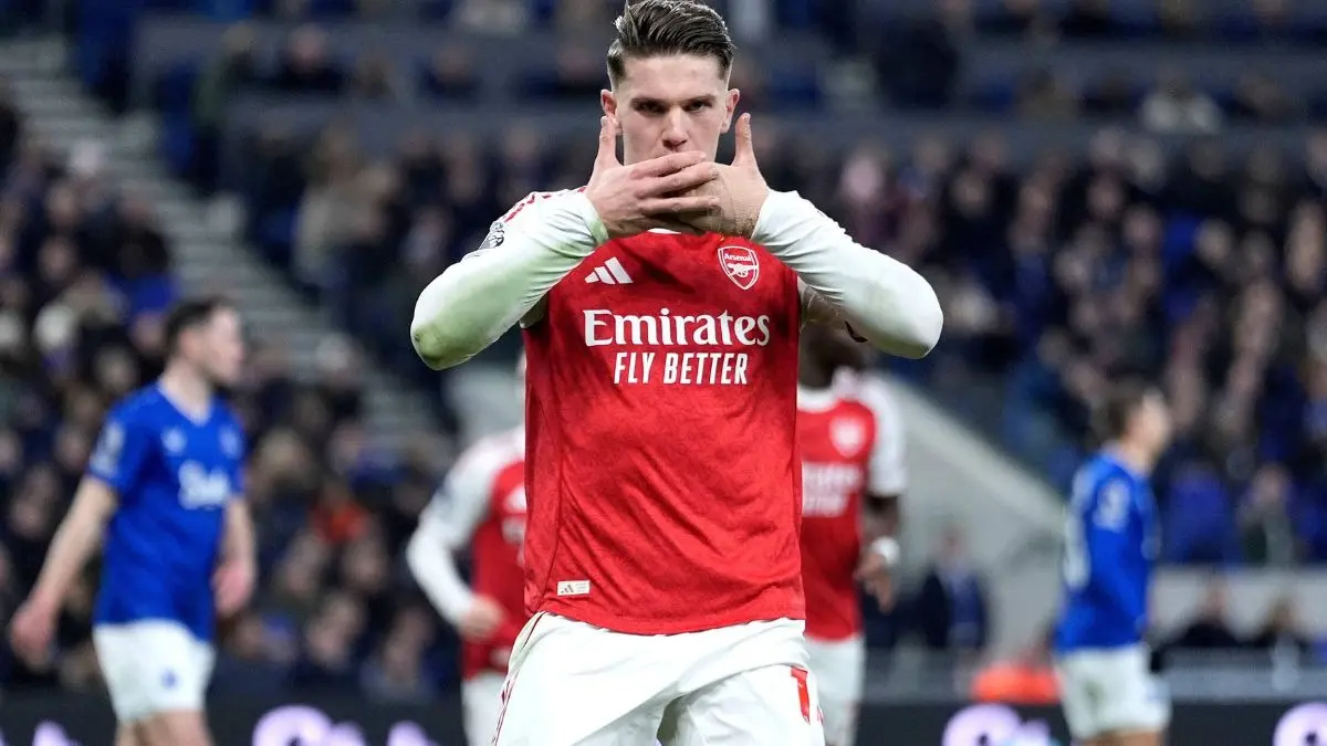 Arsenal player Viktor Gyokeres against Everton