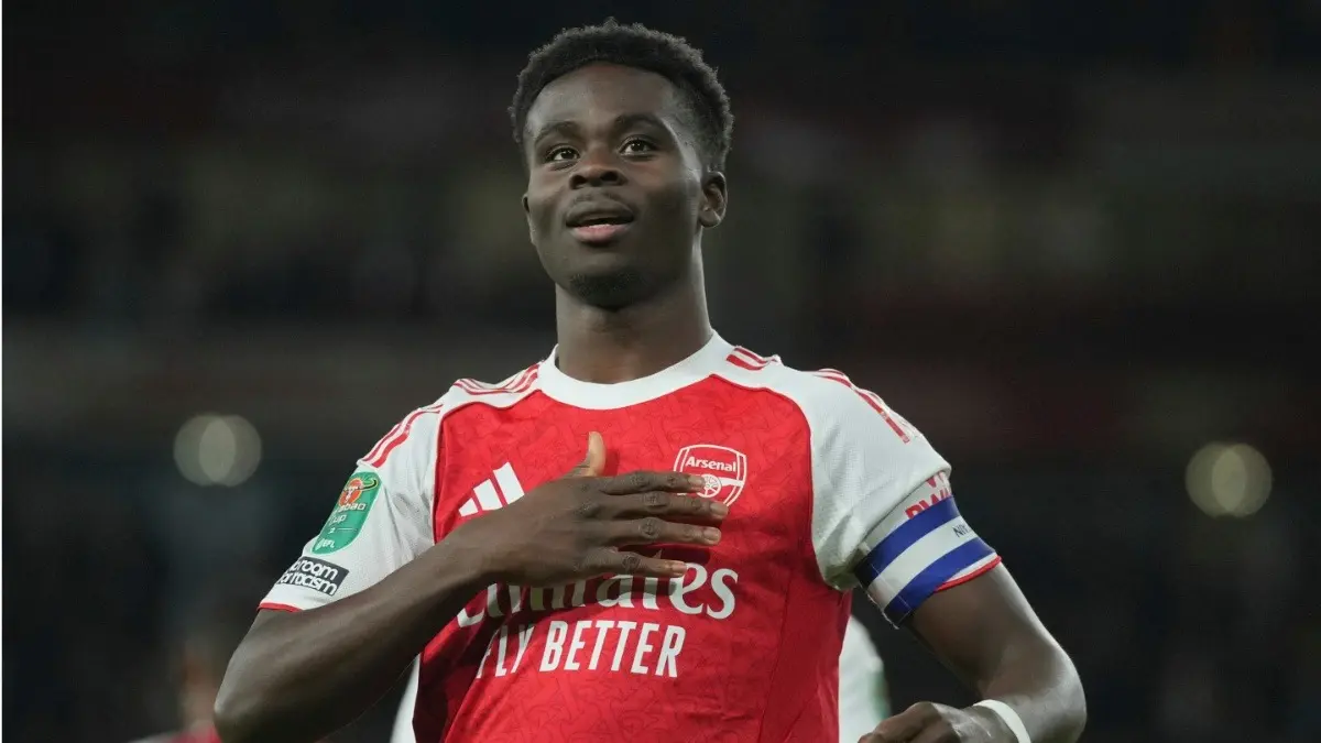 Burnley vs Arsenal Live Streaming: When And Where To Watch Premier League Match In India? Arsenal's Bukayo Saka celebrates after scoring a goal against Brighton at the EFL Cup