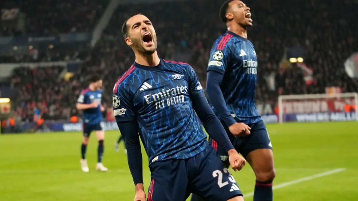 Sunderland vs Arsenal Live Streaming: When And Where To Watch Premier League Match In India? Arsenal's Mikel Merino celebrates after scoring a goal against Slavia Prague in the UCL