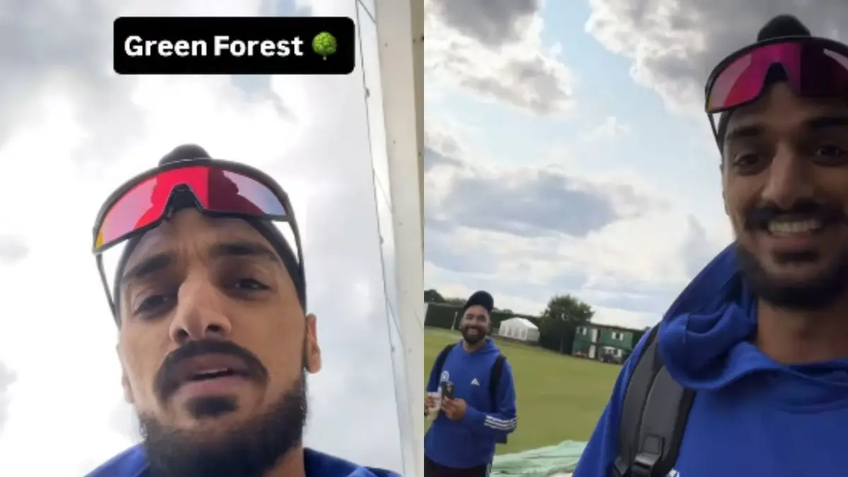 Arshdeep Singh and Mohammed Siraj after a training session