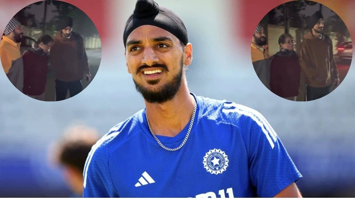 arshdeep singh touched feet elderly female fan viral video 