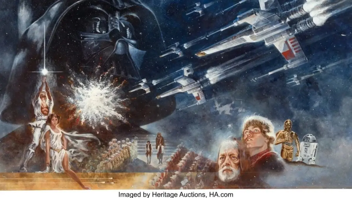 Artwork by Tom Jung created for the 1977 movie Star Wars.