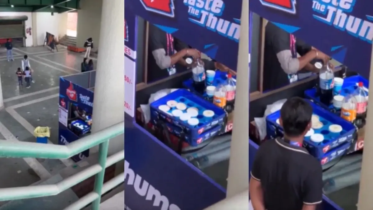 WATCH | Fresh Controversy Hits T20 World Cup; Viral Video Shows Leftover Drinks Reused at Arun Jaitley Stadium in Delhi Arun Jaitley Stadium, New Delhi