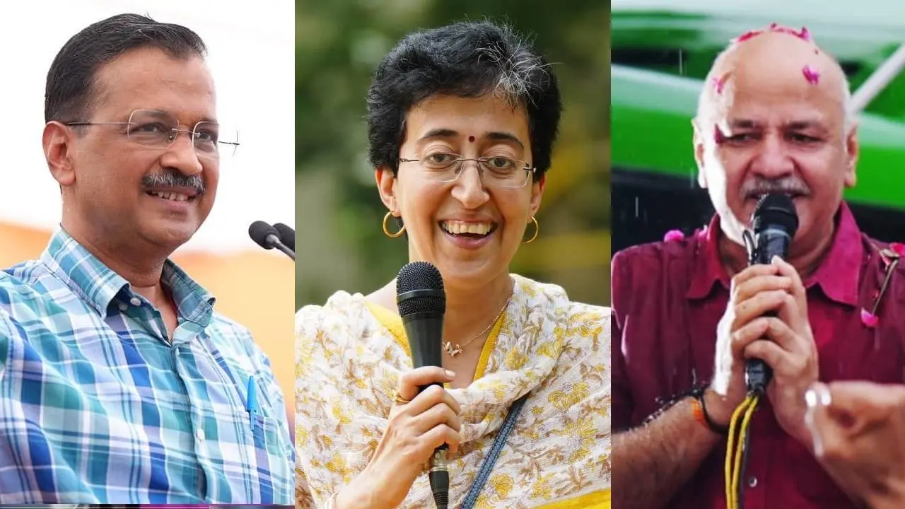 arvind kejriwal, minister atishi and manish sisodia