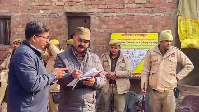 ASI team Conducts Archeological Survey at Kalki Vishnu Temple in Sambhal ASI Survey at Kalki Temple in Sambhal