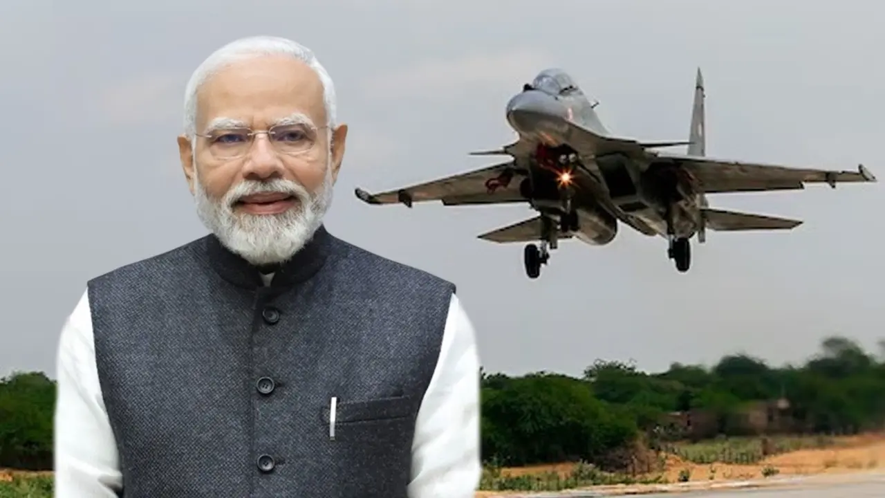 Assam: IAF Sukhoi Su-30MKI, Rafale Take Off At Dibrugarh ELF In PM Modi's Presence Assam: IAF Sukhoi Su-30MKI, Rafale Take Off At Dibrugarh ELF In PM Modi's Presence