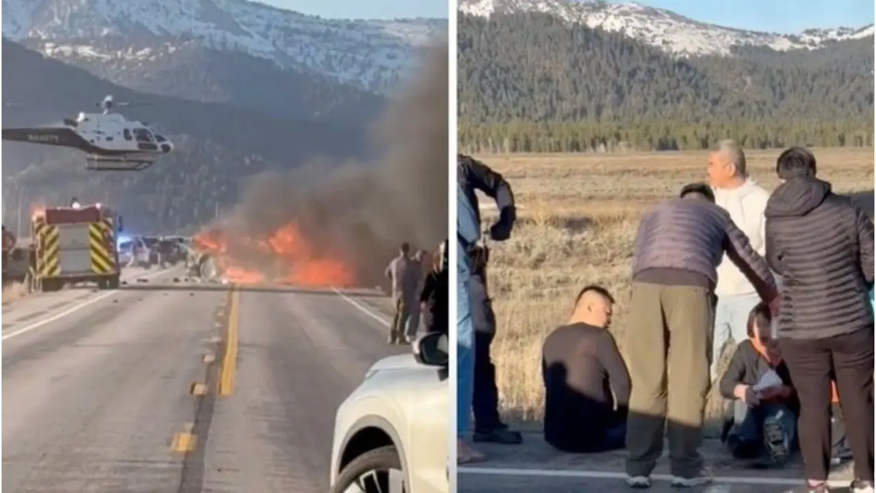 Crash scene near Yellowstone National Park