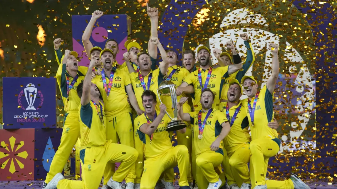 Australia celebrate their 2023 ODI WC win