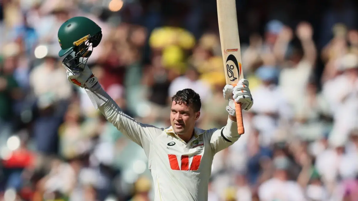Australia's Alex Carey celebrates his century in the third Test against England