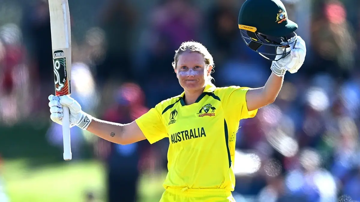 Captain Alyssa Healy Outlines Strategy As Australia Seek To Retain Women's World Cup Trophy: "We Stay Composed Under Pressure" Australia's Alyssa Healy celebrates her century during the ICC Women's Cricket World Cup 2022 Final