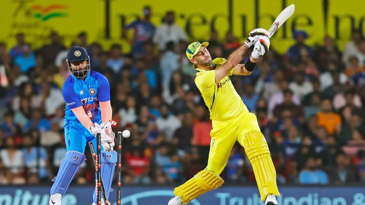 Australia's Glenn Maxwell in action against India in 2022