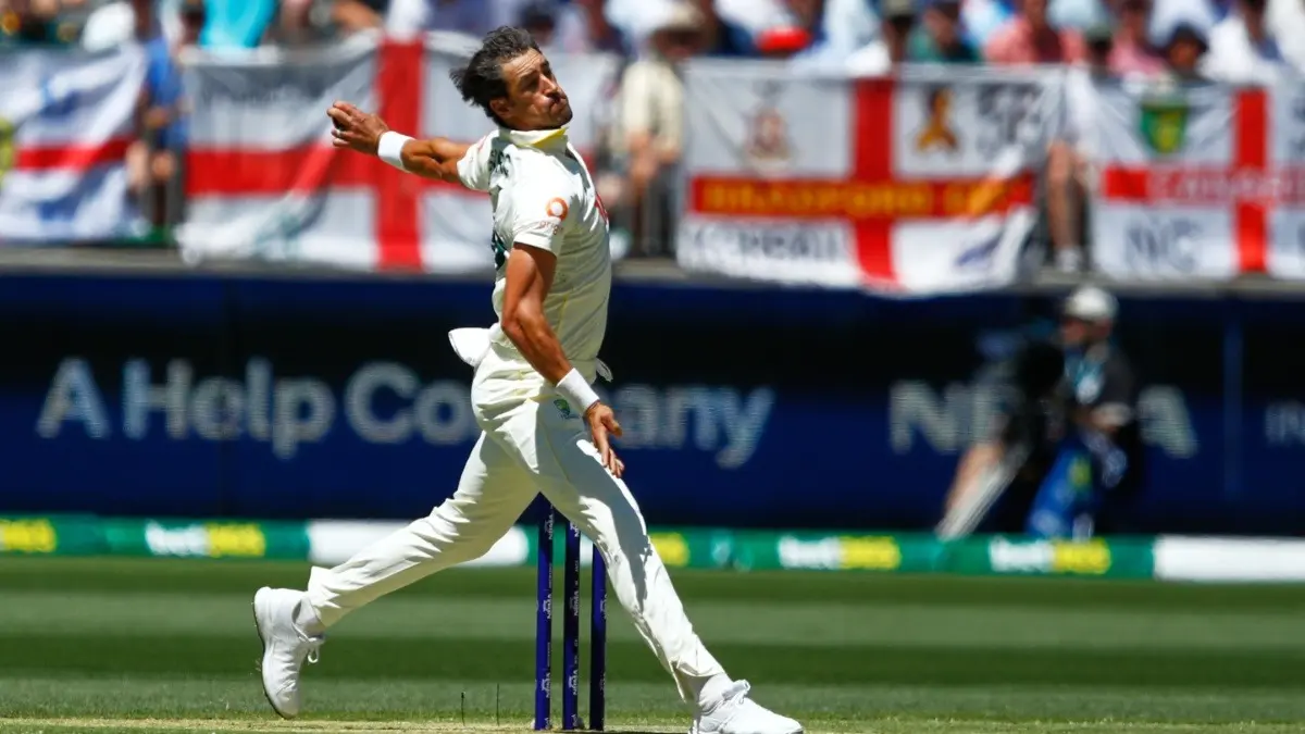 Ashes 2025: Mitchell Starc Illuminates Perth Stadium, Smashes Multiple Records With Searing Performance Against England Australia's Mitchell Starc in action against England in the Perth Test
