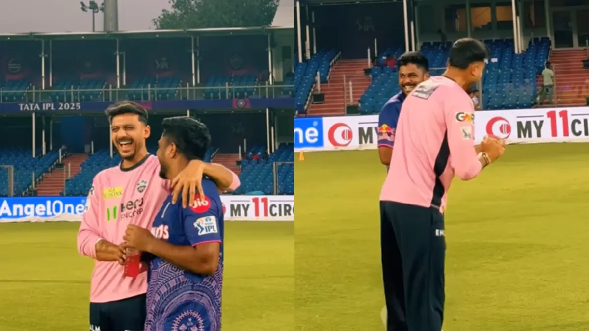 Caught On Camera: Sanju Samson Accidentally Reveals Axar Patel's Hair Care Secret Ahead Of DC vs RR IPL 2025 Clash | WATCH Axar Patel and Sanju Samson