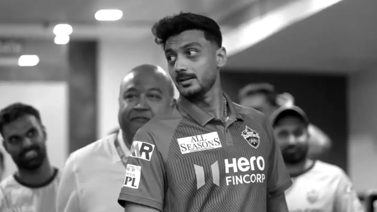 Axar Patel at the dressing room