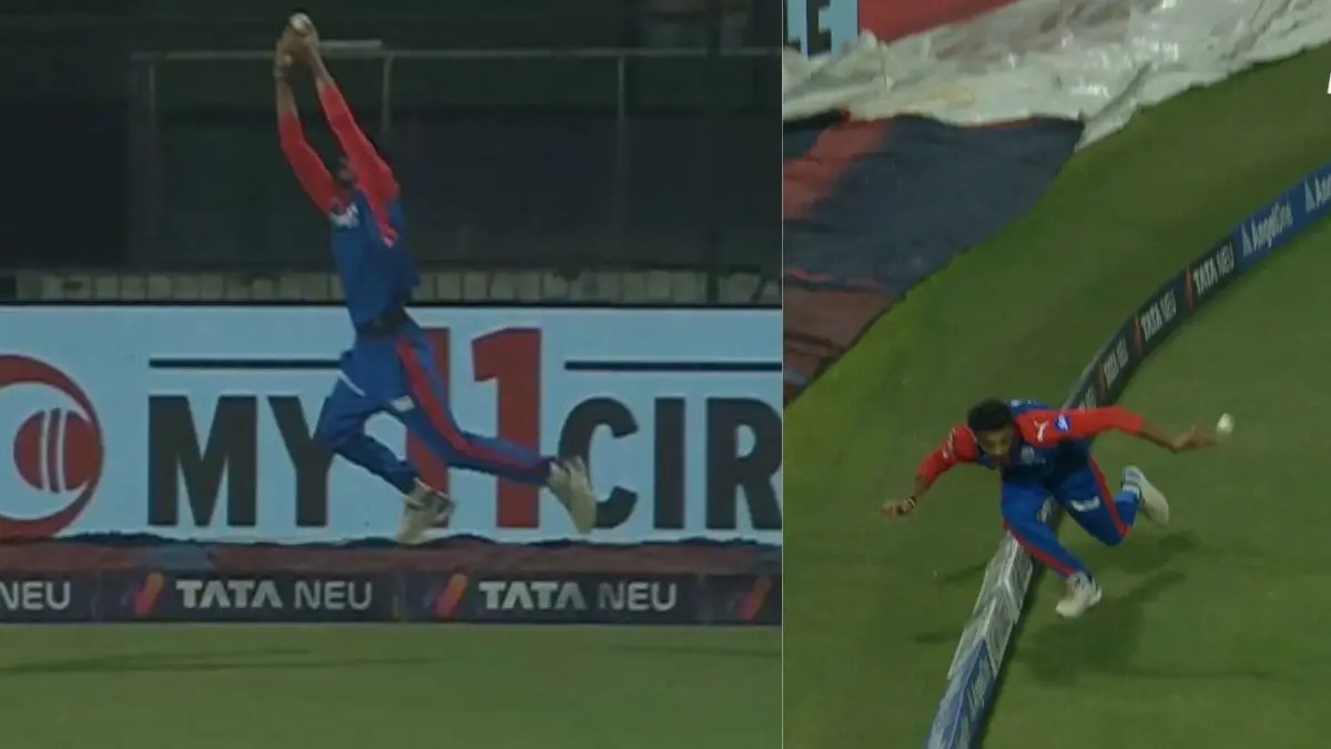 axar Patel stopped a six with one hand which left everyone stunned video viral