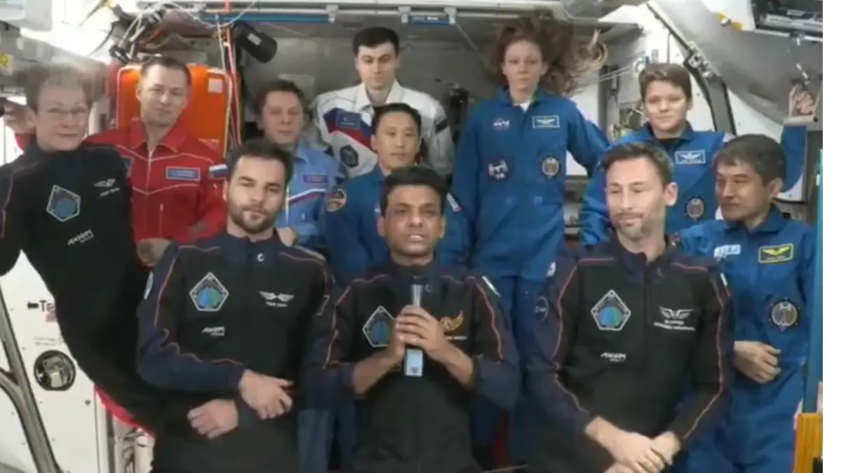 ‘Saare Jahan Se Acha': Shubhanshu Shukla Gives Shout Out To ‘Confident Bharat’ As AX-4 Crew Bids Farewell At ISS Axiom 4 Crew members during the farewell ceremony ahead of undocking from ISS
