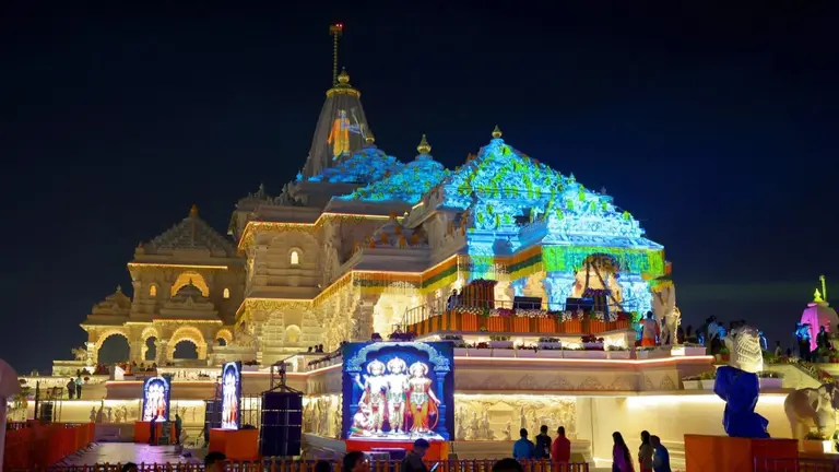 Ayodhya’s Ram Mandir Glows In Full Glory As Preparations Peak For Majestic Saffron Flag Hoisting Ayodhya’s Ram Mandir Glows In Full Glory As Preparations Peak For Majestic Saffron Flag Hoisting