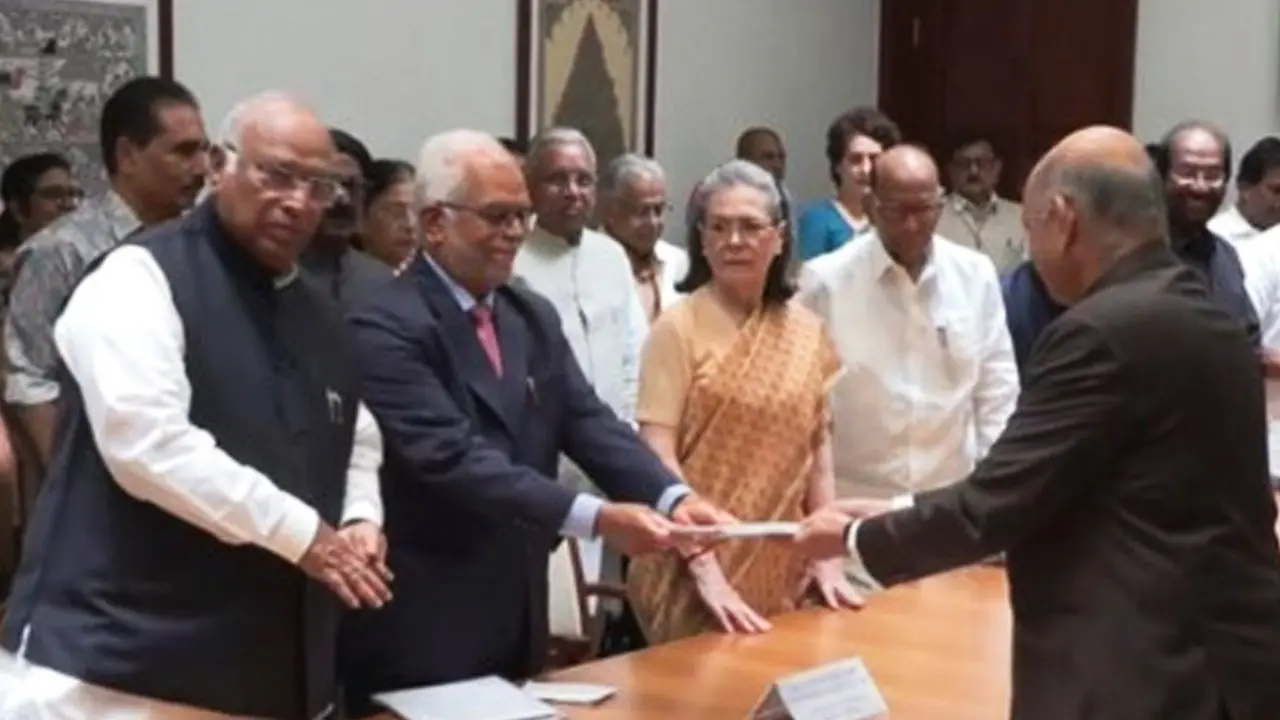 B Sudershan Reddy files nomination